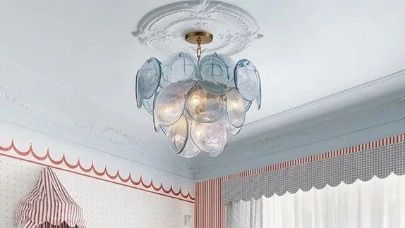 Glass dish chandelier
