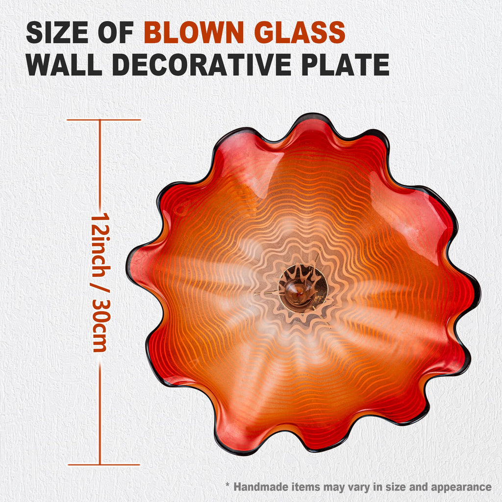 Red Blown Glass Wall Flower Sculpture Handmade Glass Wall Art Luxury Floral Wall Installation