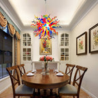 Colorburst Kaleidoscope Hand-Blown Glass Art Chandelier Chihuly-Style Glass Sculpture Pendant Light