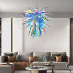 Celestial Aurora Chihuly-Style Blown Glass Art Chandelier Colorful Tentacle Glass Pendant Lamp Murano Hanging Sculpture Light