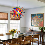 Colorburst Kaleidoscope Hand-Blown Glass Art Chandelier Chihuly-Style Glass Sculpture Pendant Light