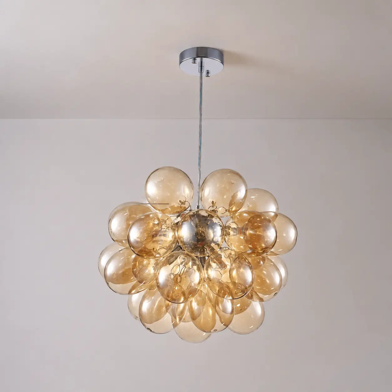 Bubbles Chandelier Dark Beige Blown Glass Balloon Hanging Lamp Brown Talia Modern Cluster Pendant Light