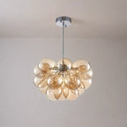 Bubbles Chandelier Dark Beige Blown Glass Balloon Hanging Lamp Brown Talia Modern Cluster Pendant Light