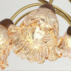 Mid‑Century Modern Pendant Light Tri‑Color Dimming Chandeliers Wood Center Post Iron Frame Hanging lamp