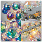 Luxury Large Iridescent Bubble Glass Chandelier Talia Hand-Blown Cluster Globe Pendant Light for Dining Kitchen Islands