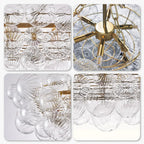 Rectangular Bubbles Chandelier Rectangular  Talia Style Glass Pendant Light Fixture Modern For Kitchen Island