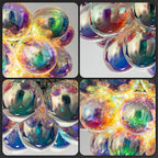 Modern Semi Flush Blown Glass Chandelier Minimalist Rainbow Bubble Cluster Ceiling Light