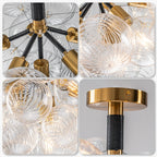 Modern Bubble Cluster Semi Flush Mount Glass Chandelier Blown Glass Ceiling Light Fixture for Living Room and Bedroom