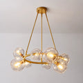 Modern Bubble Glass Round Chandelier Contemporary Globe Pendant Light Fixture For Dining Living Bedrooms