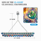 Luxury Large Iridescent Bubble Glass Chandelier Talia Hand-Blown Cluster Globe Pendant Light for Dining Kitchen Islands