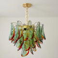 Marielle Murano-Style Green Glass Petal Chandelier Postmodern Multi-Layered Luxury Pendant Light