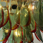 Marielle Murano-Style Green Glass Petal Chandelier Postmodern Multi-Layered Luxury Pendant Light