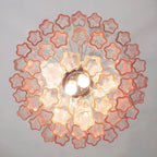 Madeleine Pink Murano-Style Tiered Glass Tube Chandelier Elegant Modern Luxury Pendant Light