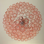 Madeleine Pink Murano-Style Cascading Glass Tube Chandelier Modern Tiered Pendant Light