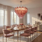 Murano-Style Cloud Red Tiered Glass Tube Chandelier Artistic Luxury Cascading Pendant Lighting