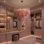 Murano-Style Cloud Red Tiered Glass Tube Chandelier Artistic Luxury Cascading Pendant Lighting