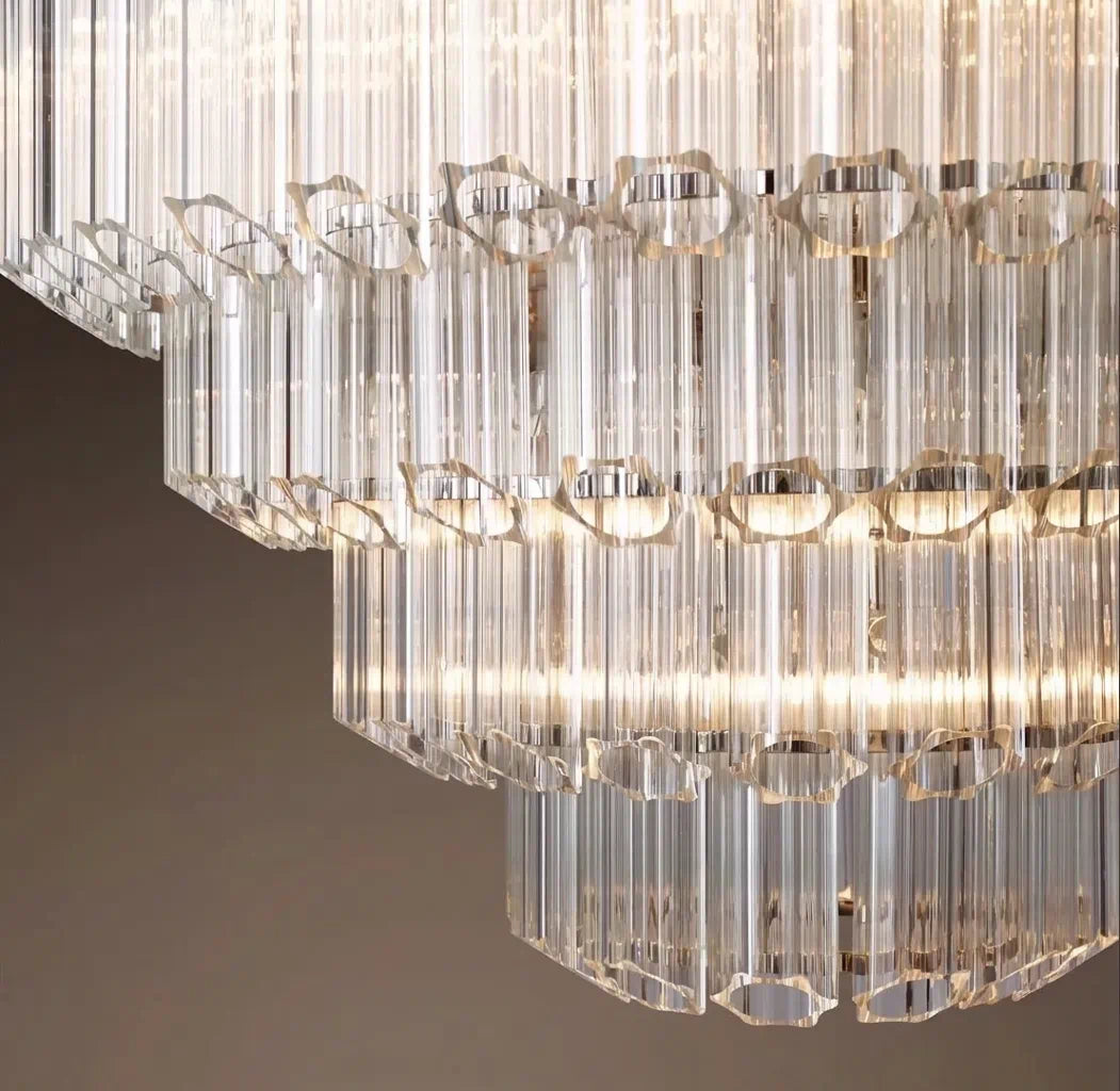Vittoria Tiered Glass Chandelier Modern Artistic Luxury Murano Glass Tube Pendant Lighting