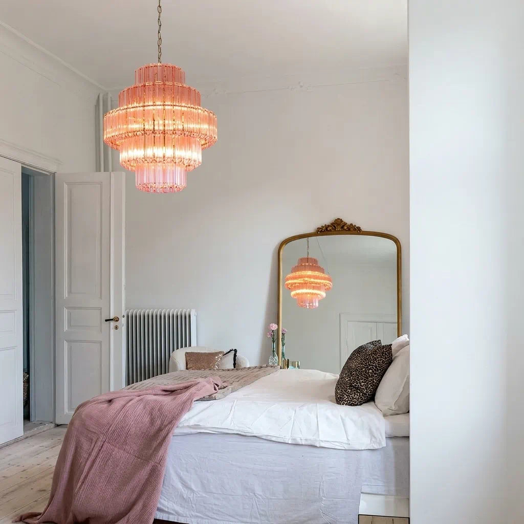 Vittoria Tiered Glass Chandelier Modern Artistic Luxury Murano Glass Tube Pendant Lighting