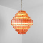 Vittoria Tiered Glass Chandelier Modern Artistic Luxury Murano Glass Tube Pendant Lighting