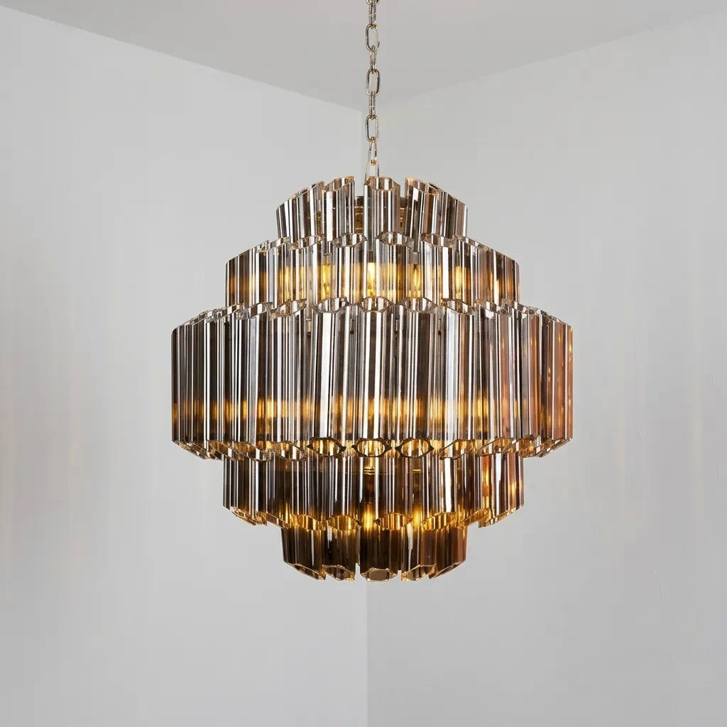 Vittoria Tiered Glass Chandelier Modern Artistic Luxury Murano Glass Tube Pendant Lighting