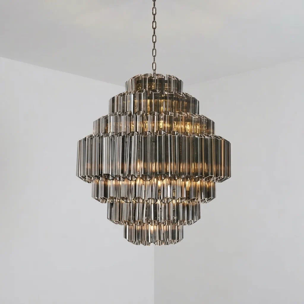 Vittoria Tiered Glass Chandelier Modern Artistic Luxury Murano Glass Tube Pendant Lighting