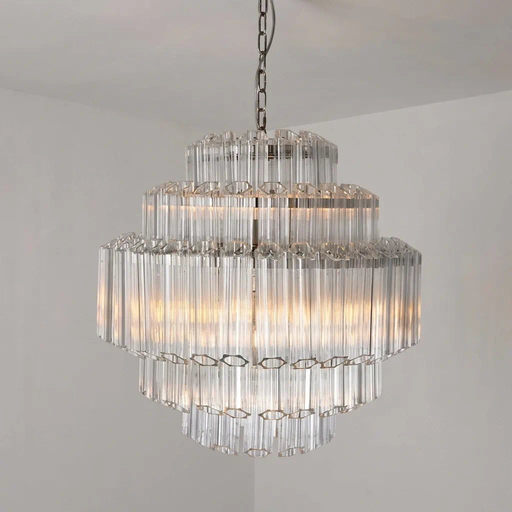 Vittoria Tiered Glass Chandelier Modern Artistic Luxury Murano Glass Tube Pendant Lighting