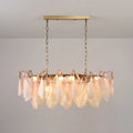 Flora Ombre Glass Petal Linear Chandelier Murano Tiered Glass Petals Pendant Light For Dining Kitchen Island
