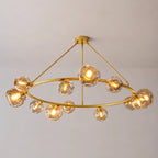 Modern Bubble Glass Round Chandelier Contemporary Globe Pendant Light Fixture For Dining Living Bedrooms