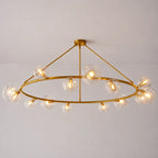 Modern Bubble Glass Round Chandelier Contemporary Globe Pendant Light Fixture For Dining Living Bedrooms