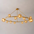 Modern Bubble Glass Round Chandelier Contemporary Globe Pendant Light Fixture For Dining Living Bedrooms