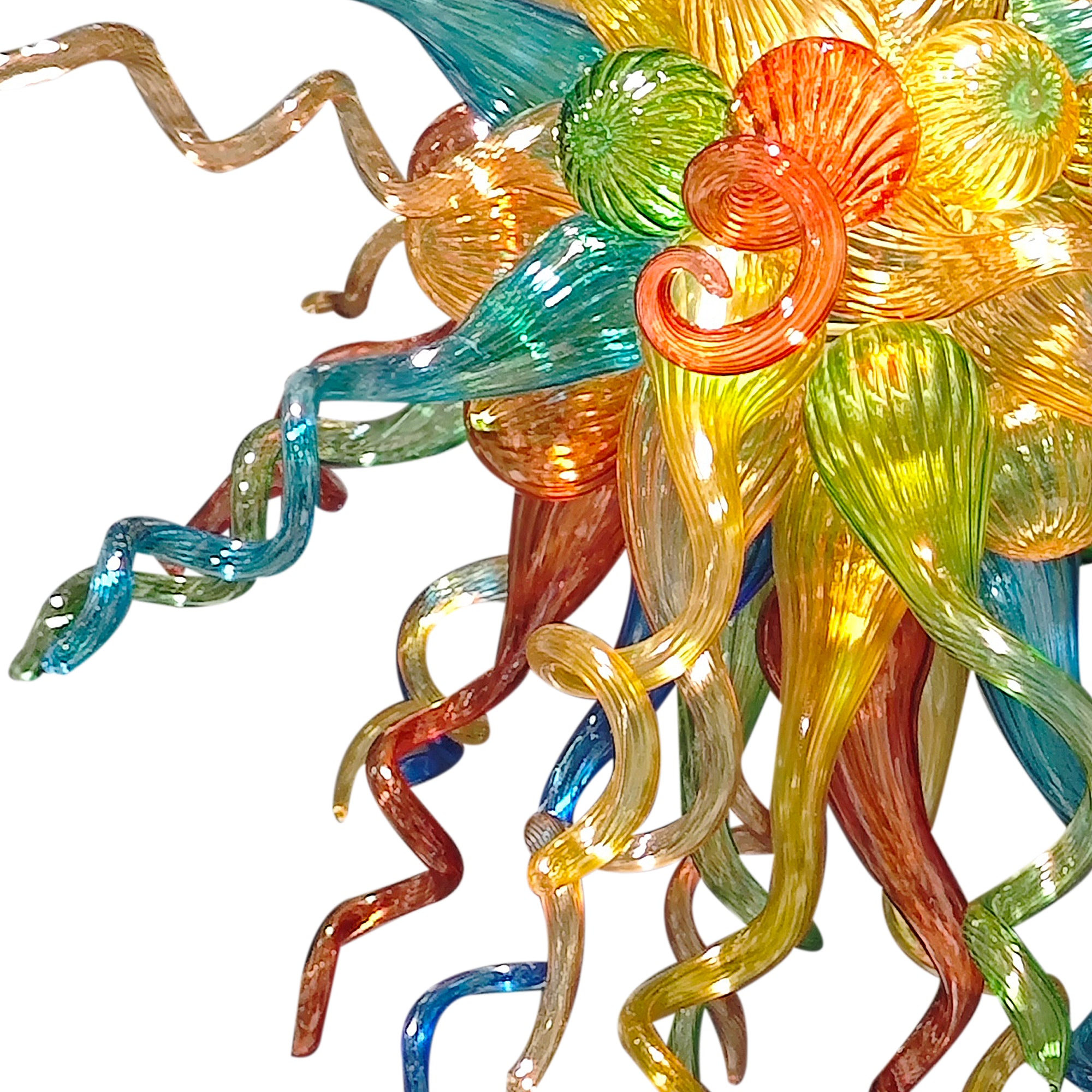Colorful Glass Sculpture Chandelier Hand-Blown Art Glass Hanging Light For Villas Living
