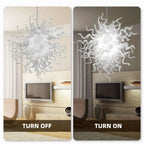Translucent White Sculptural Glass Chandelier Hand-Blown Art Glass Pendant Light for Modern Interiors