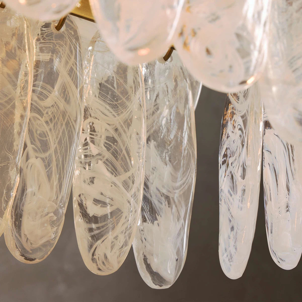 Verna Rectangle Linear Chandelier Tiered Murano Slump-Glass Panel Cluster Pendant Light For Dining Kitchen Island