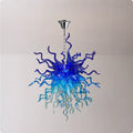 Celestial Blue Artisan Hand-Blown Glass Chandelier Chihuly-Style Sculptural Ocean-Inspired Statement Pendant Light