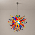 Colorburst Kaleidoscope Hand-Blown Glass Art Chandelier Chihuly-Style Glass Sculpture Pendant Light
