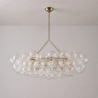 Rectangular Bubbles Chandelier Rectangular  Talia Style Glass Pendant Light Fixture Modern For Kitchen Island