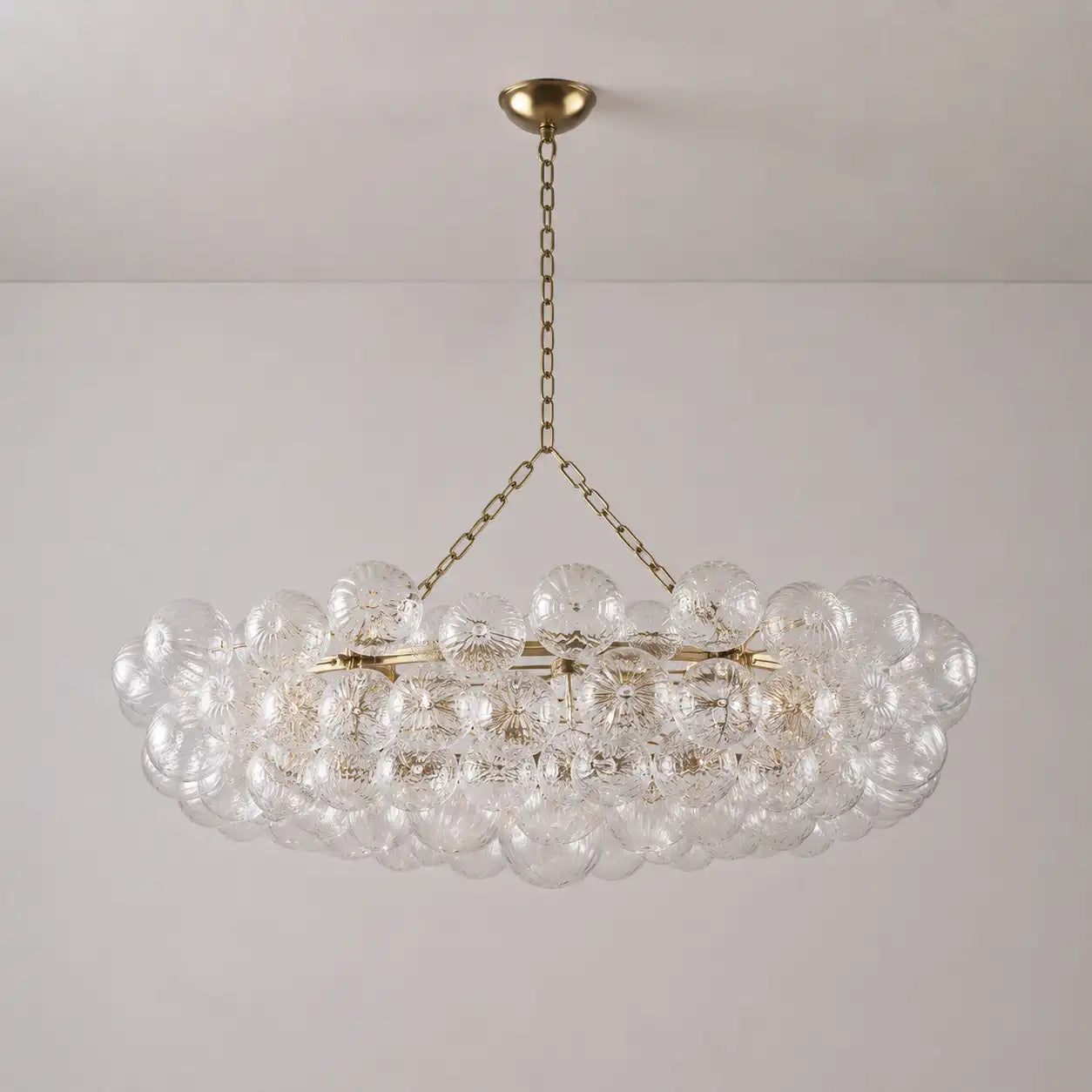 Rectangular Bubbles Chandelier Rectangular  Talia Style Glass Pendant Light Fixture Modern For Kitchen Island