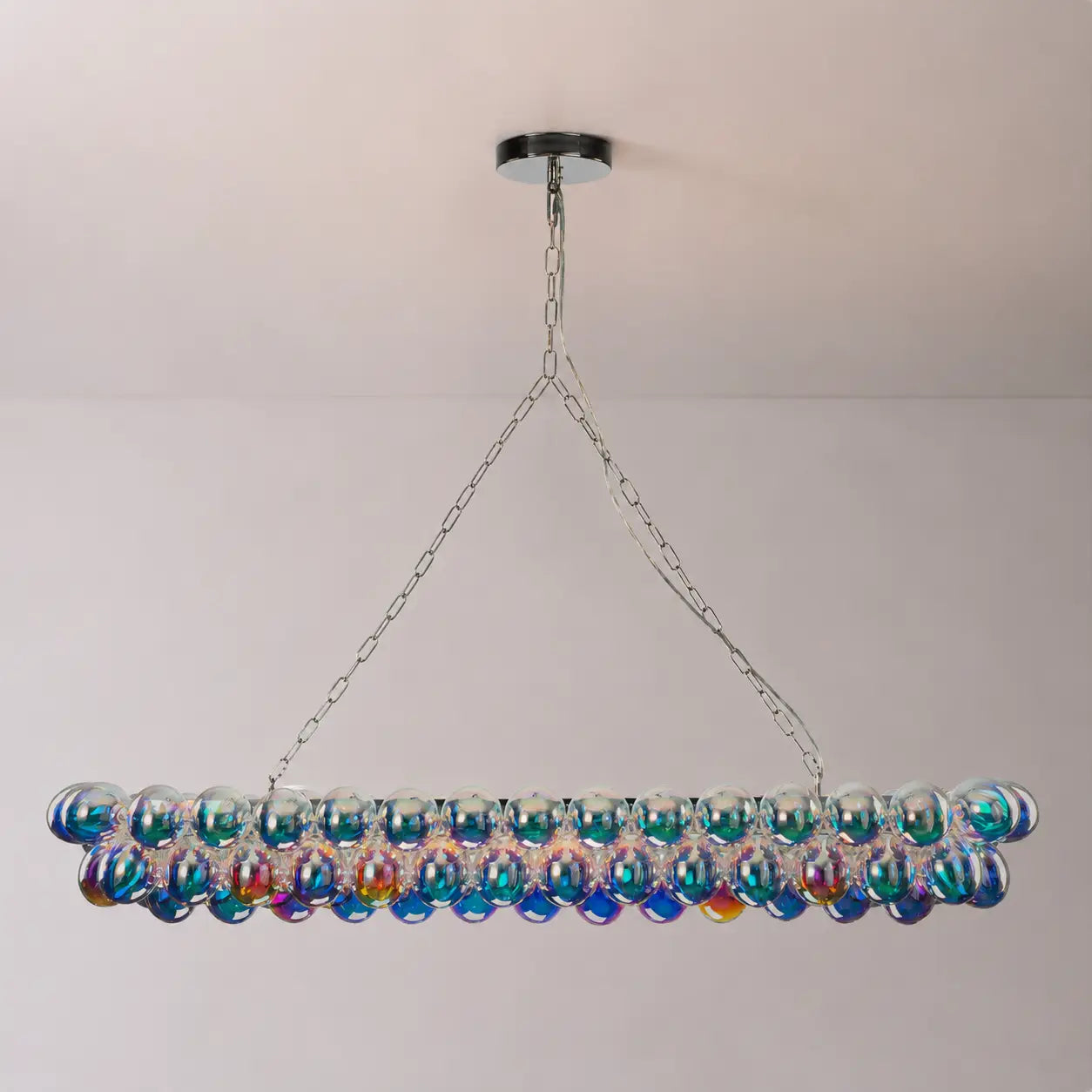 Luxury Large Iridescent Bubble Glass Chandelier Talia Hand-Blown Cluster Globe Pendant Light for Dining Kitchen Islands
