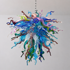 Celestial Aurora Chihuly-Style Blown Glass Art Chandelier Colorful Tentacle Glass Pendant Lamp Murano Hanging Sculpture Light