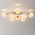 Modern Bubble Globe Semi Flush Mount Ceiling Light Contemporary Glass Ball Chandelier