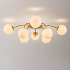 Modern Bubble Globe Semi Flush Mount Ceiling Light Contemporary Glass Ball Chandelier