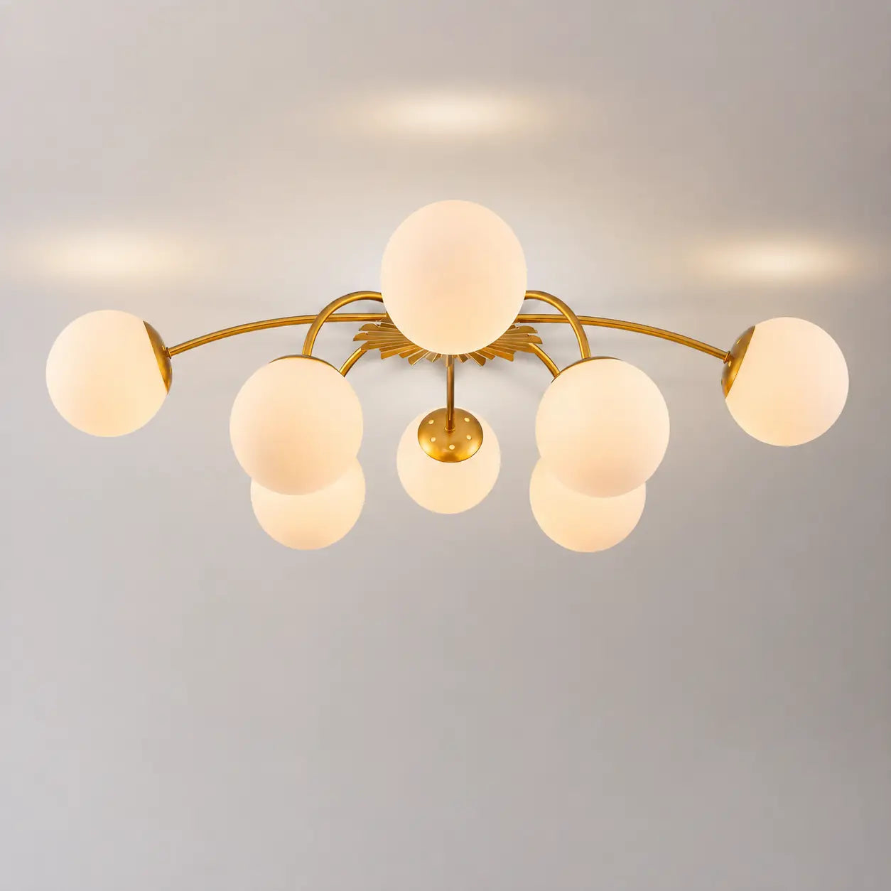 Modern Bubble Globe Semi Flush Mount Ceiling Light Contemporary Glass Ball Chandelier