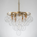 Modern Cloud Bubble Chandelier Talia Hand-Blown Clear Glass Globe Cluster Pendant Light with Metal Frame