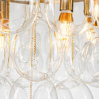 Modern Cloud Bubble Chandelier Talia Hand-Blown Clear Glass Globe Cluster Pendant Light with Metal Frame