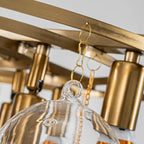 Modern Cloud Bubble Chandelier Talia Hand-Blown Clear Glass Globe Cluster Pendant Light with Metal Frame