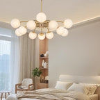Gold Sputnik Glass Globe Chandelier Modern Bubble Pendant Light Fixture Contemporary Hanging Lamp For Dining Living