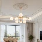 Gold Sputnik Glass Globe Chandelier Modern Bubble Pendant Light Fixture Contemporary Hanging Lamp For Dining Living