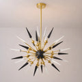 Mid-Century Modern Sputnik Chandelier Sparta Starburst Pendant Light with Gold Finish Frame