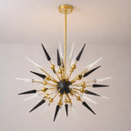 Mid-Century Modern Sputnik Chandelier Sparta Starburst Pendant Light with Gold Finish Frame