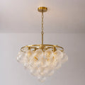 Modern Talia Cloud Bubble Chandelier Hand-Blown Clear Ribbed Glass Globe Cluster Pendant Light